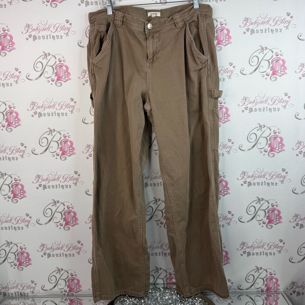 Garage pants cargo style wide leg brown Women's Boot Cut Utility Pants in Tan